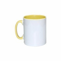 Kubek ceramiczny żółty środek